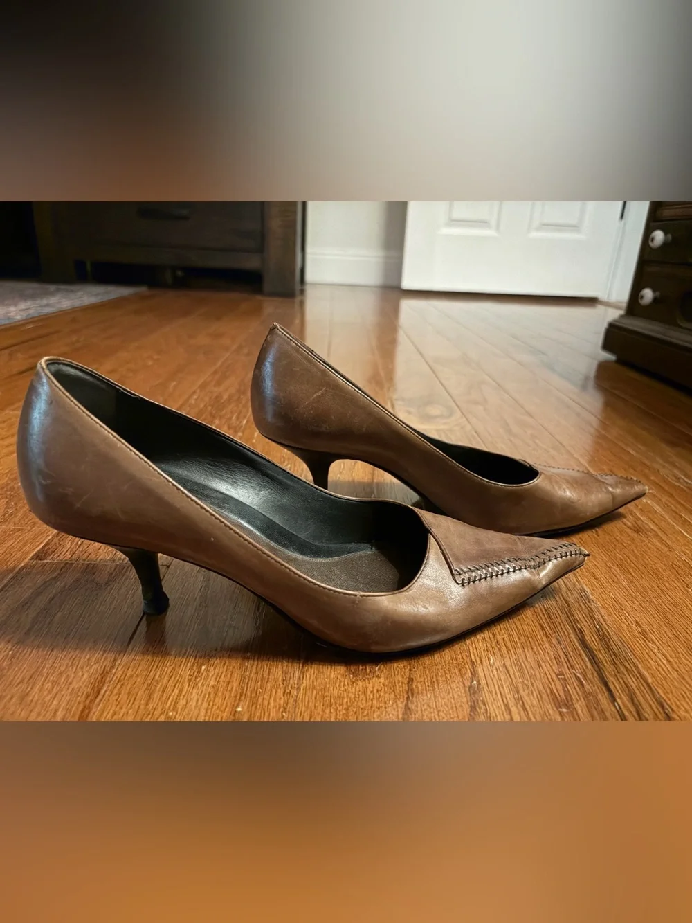 Cole Haan Brown Leather Pointed Toe Heels